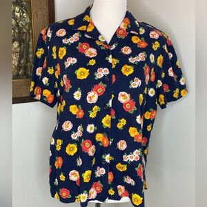 Sold on FB Marketplace! Vtg. Jones NY Sport L | Linen Cotton Floral Button Down